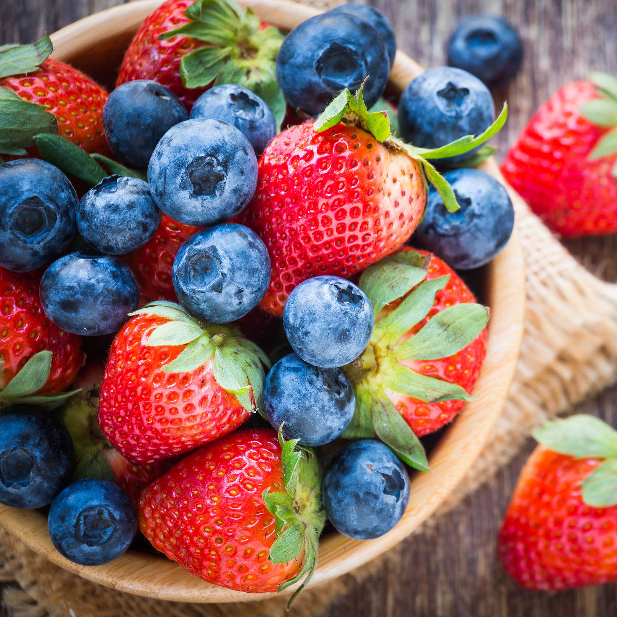Blueberries and Strawberries